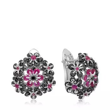 Золотые серьги с рубинами