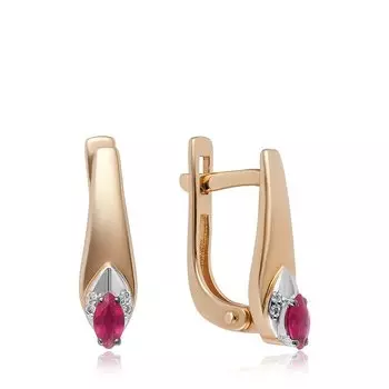 Золотые серьги с рубинами