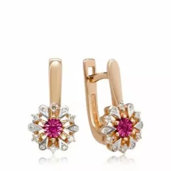 Золотые серьги с рубинами