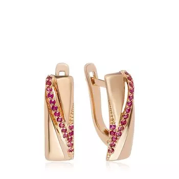 Золотые серьги с рубинами