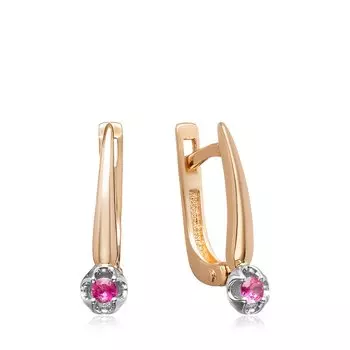 Золотые серьги с рубинами