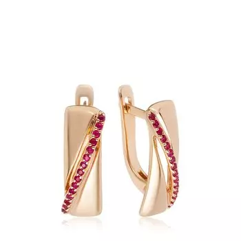 Золотые серьги с рубинами