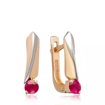 Золотые серьги с рубинами