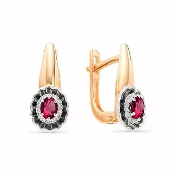 Золотые серьги с рубинами