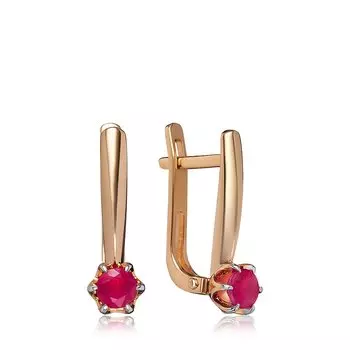 Золотые серьги с рубинами