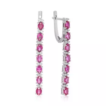 Золотые серьги с рубинами