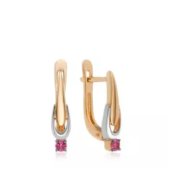 Золотые серьги с рубинами