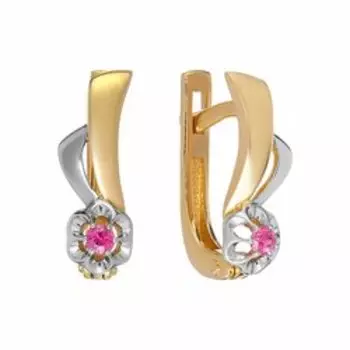 Золотые серьги с рубинами