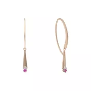 Золотые серьги с рубинами и бриллиантами