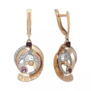 Золотые серьги с самоцветами