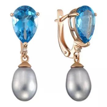 Золотые серьги с самоцветами