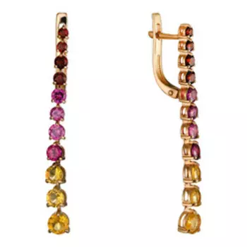 Золотые серьги с самоцветами