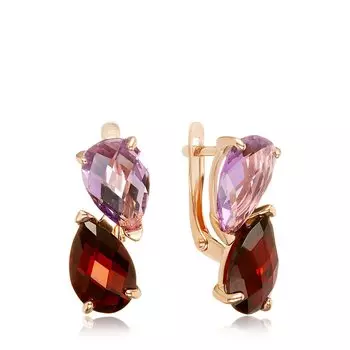 Золотые серьги с самоцветами