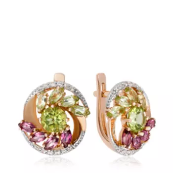 Золотые серьги с самоцветами