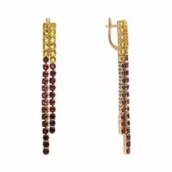 Золотые серьги с самоцветами