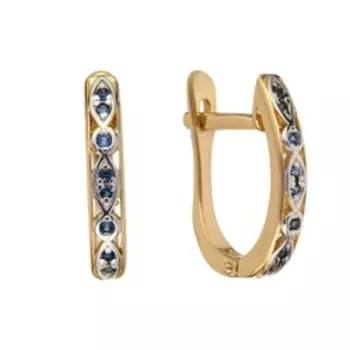 Золотые серьги с сапфирами