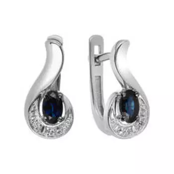 Золотые серьги с сапфирами