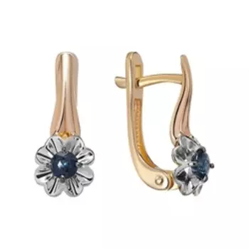 Золотые серьги с сапфирами