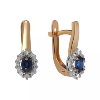 Золотые серьги с сапфирами