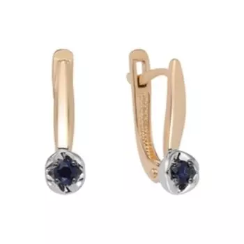 Золотые серьги с сапфирами