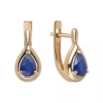 Золотые серьги с сапфирами