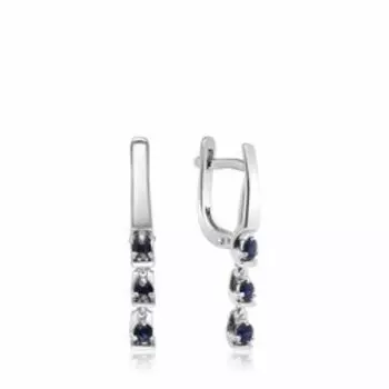 Золотые серьги с сапфирами