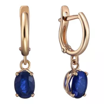 Золотые серьги с сапфирами