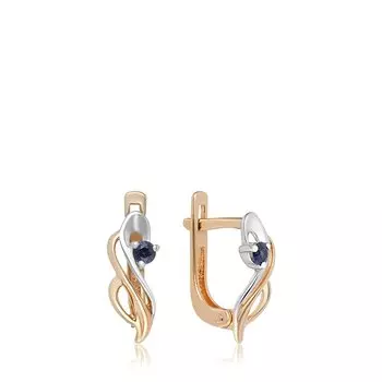 Золотые серьги с сапфирами