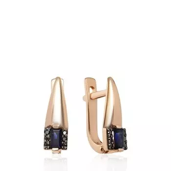 Золотые серьги с сапфирами