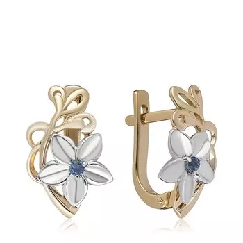 Золотые серьги с сапфирами