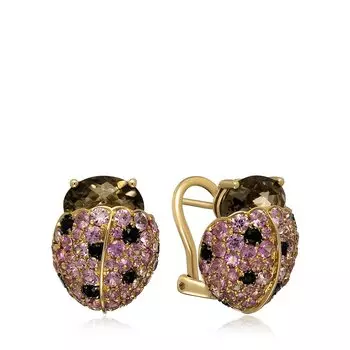 Золотые серьги с сапфирами