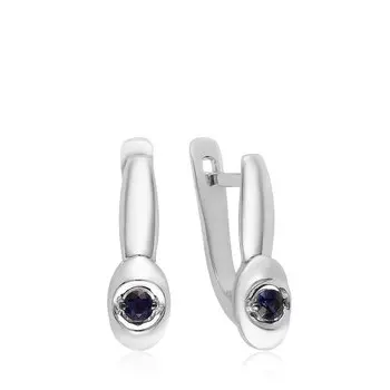 Золотые серьги с сапфирами