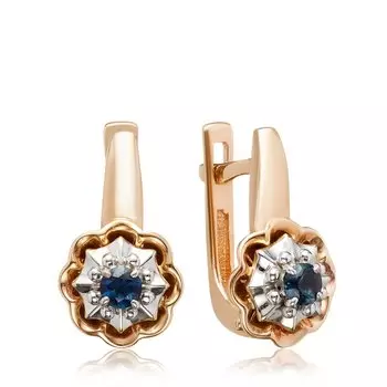 Золотые серьги с сапфирами