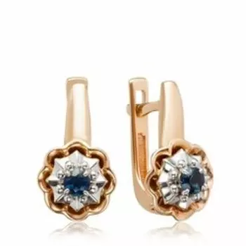 Золотые серьги с сапфирами