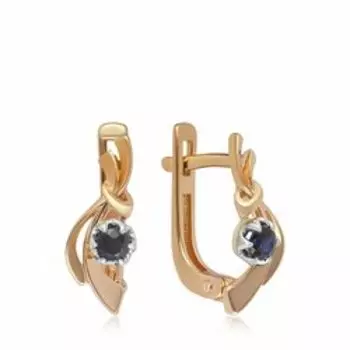 Золотые серьги с сапфирами