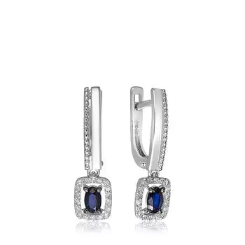 Золотые серьги с сапфирами