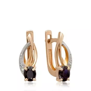 Золотые серьги с сапфирами