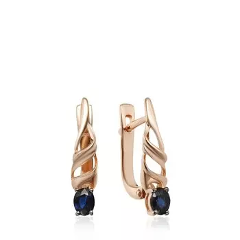 Золотые серьги с сапфирами