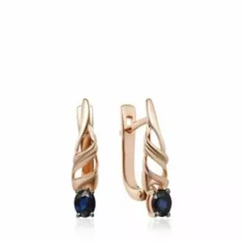 Золотые серьги с сапфирами