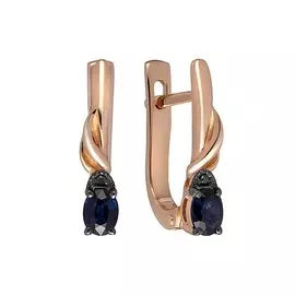 Золотые серьги с сапфирами