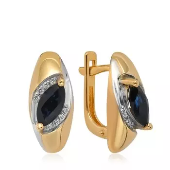 Золотые серьги с сапфирами