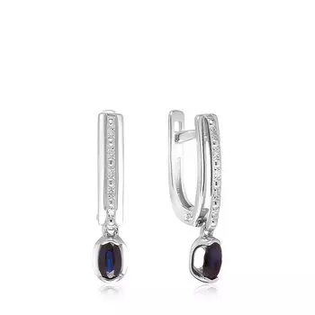 Золотые серьги с сапфирами