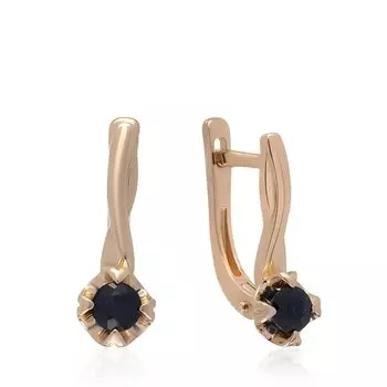 Золотые серьги с сапфирами