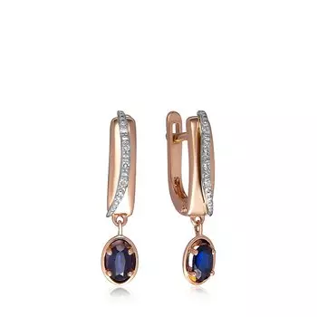 Золотые серьги с сапфирами