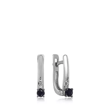 Золотые серьги с сапфирами