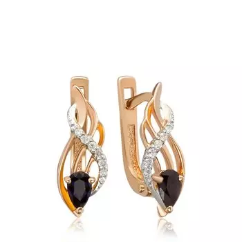 Золотые серьги с сапфирами