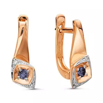 Золотые серьги с сапфирами