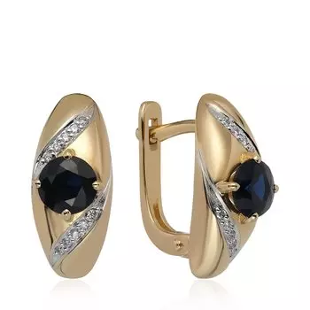 Золотые серьги с сапфирами