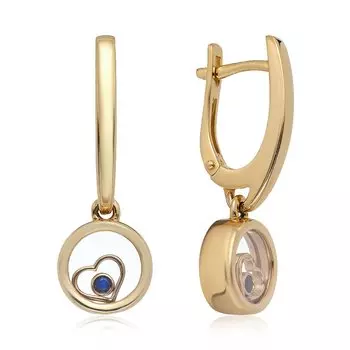 Золотые серьги с сапфирами