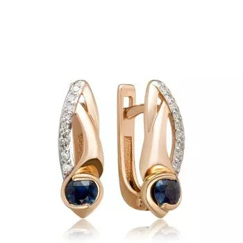 Золотые серьги с сапфирами